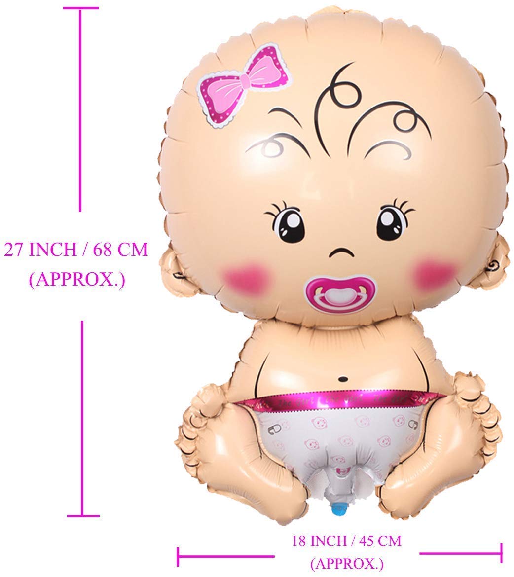 Baby Girl Welcome Decorations - Foil Balloons Kit(Pack Of 4)