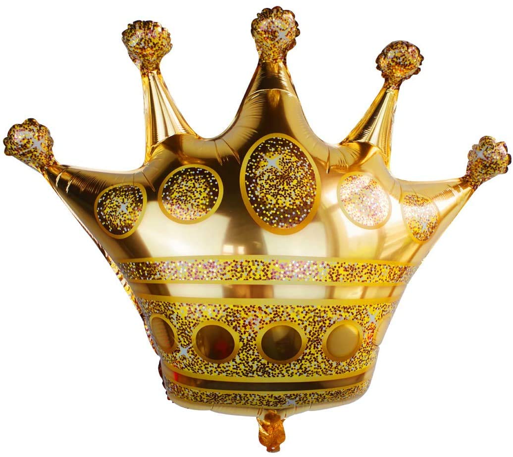 Crown Balloons & Gold Confetti Balloons For Birthday Party Decoration