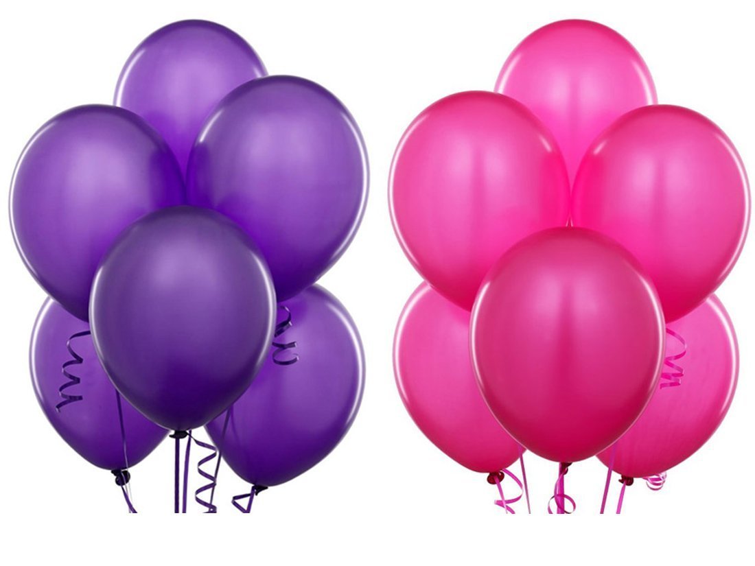 Purple And Pink Balloons 9 Inch Thick Latex Balloon For Birthday Parties,Baby Girl Decorations