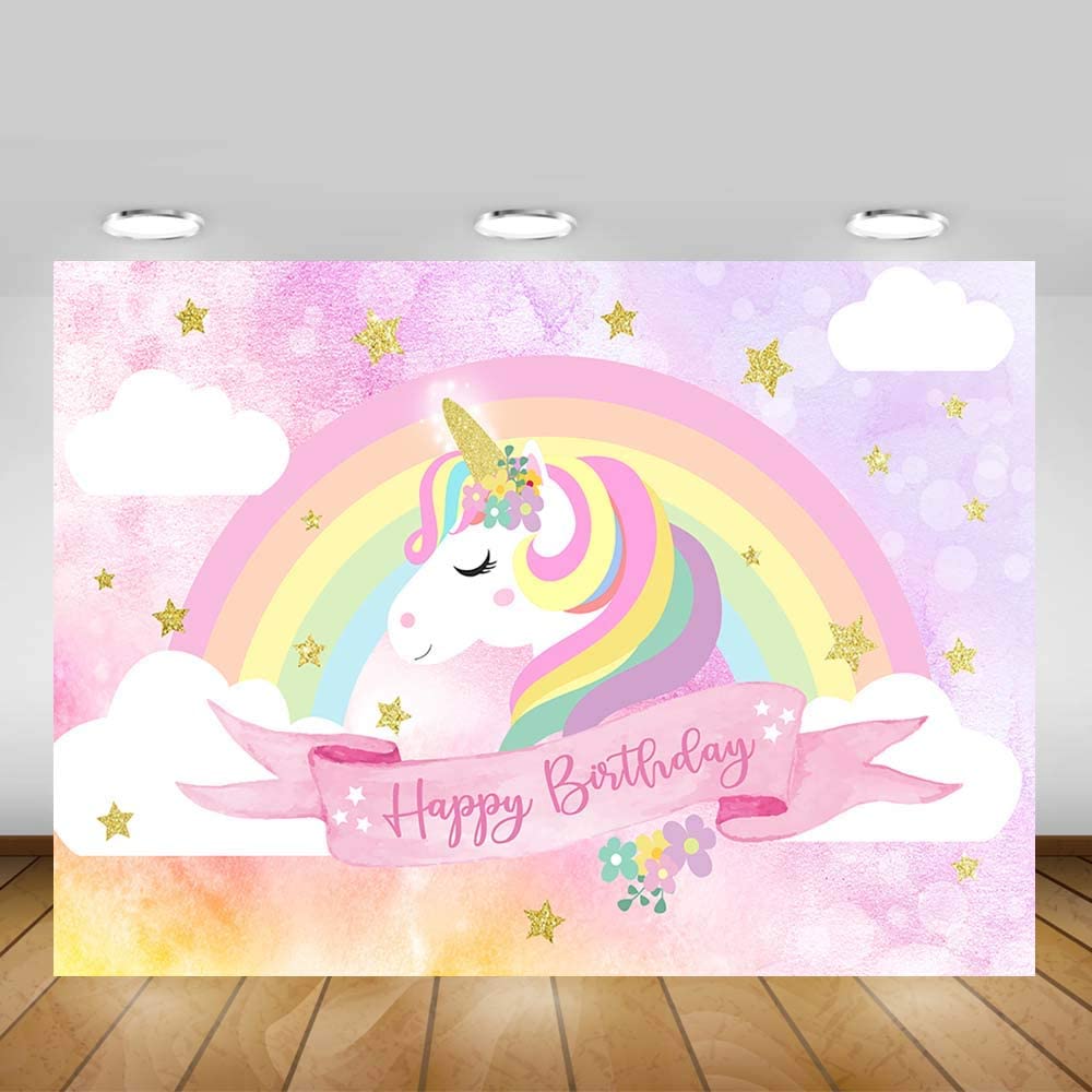 Unicorn Theme Birthday Party Backdrop