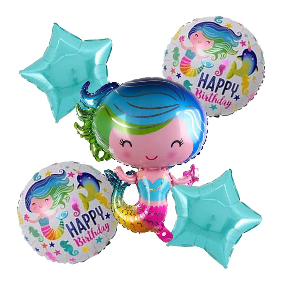 Mermaid Foil Balloons ( Set Of 5 ) – Theme My Party