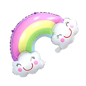 3pc Rainbow Balloons Foil Helium Balloons For Birthday Unicorn , Rainbow & Sunshine Theme