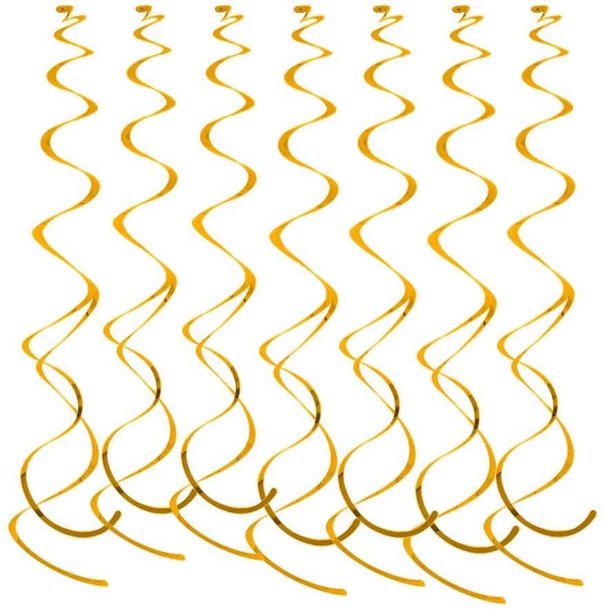 Gold Hanging Spiral Swirl Decorations, Ceiling Decoration For Birthday,Baby Shower , Anniversary