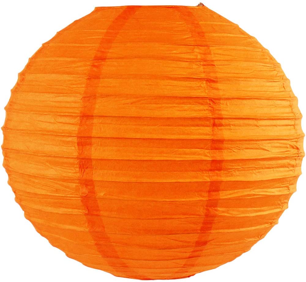 Orange Paper Lanterns for Birthday Parties, Weddings Or Baby Shower