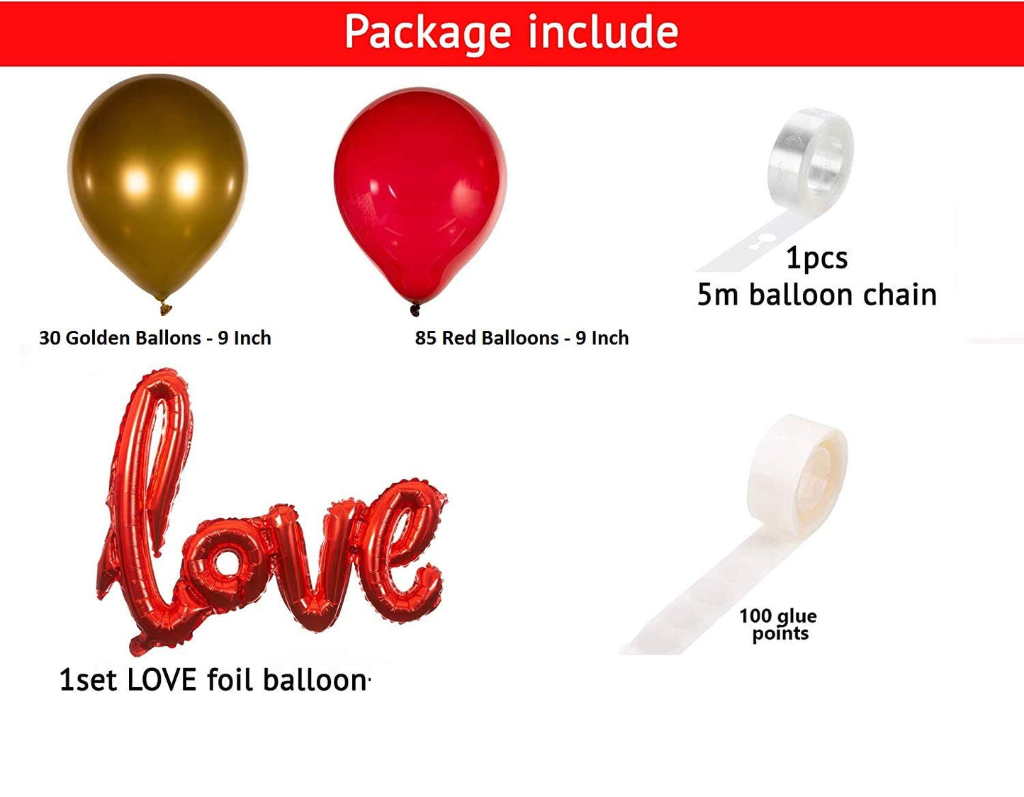 Anniversary Latex Balloons Combo Kit For Decorations
