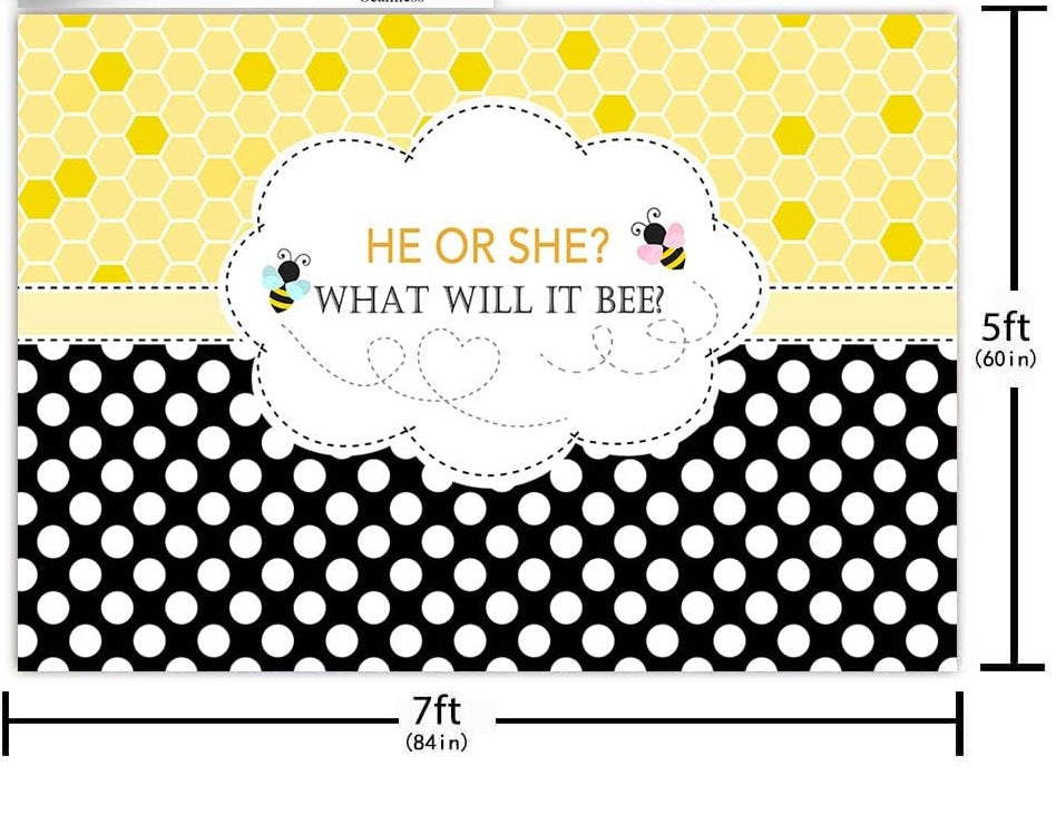 Baby Shower What It Will Bee Backdrop