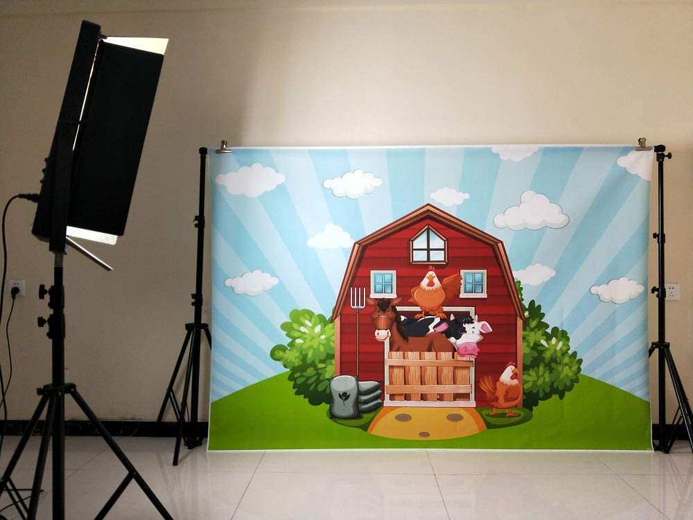Farm Animals Theme Birthday Party Backdrop