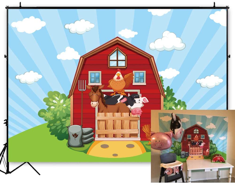 Farm Animals Theme Birthday Party Backdrop