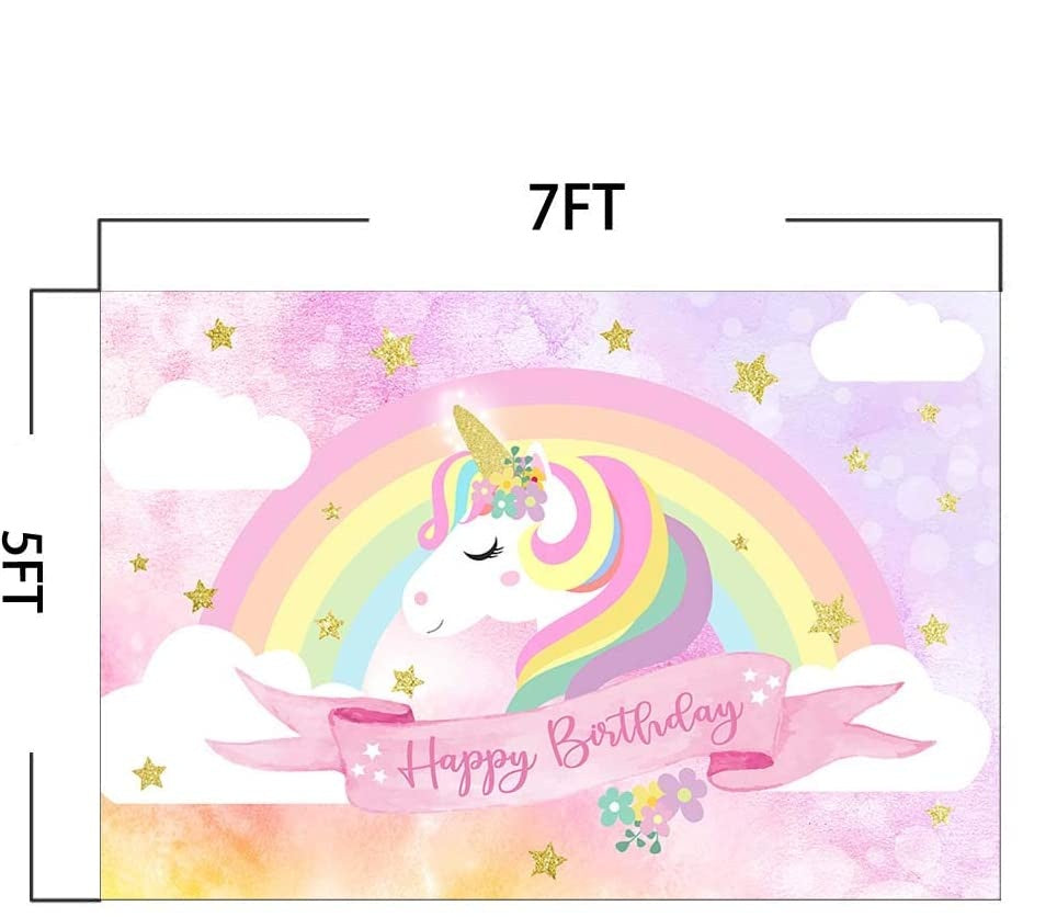 Unicorn Theme Birthday Party Backdrop