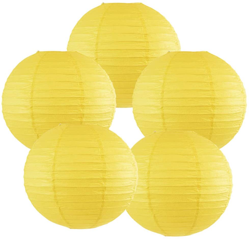 Yellow Paper Lanterns for Birthday Parties, Weddings, Baby Shower And Festivals
