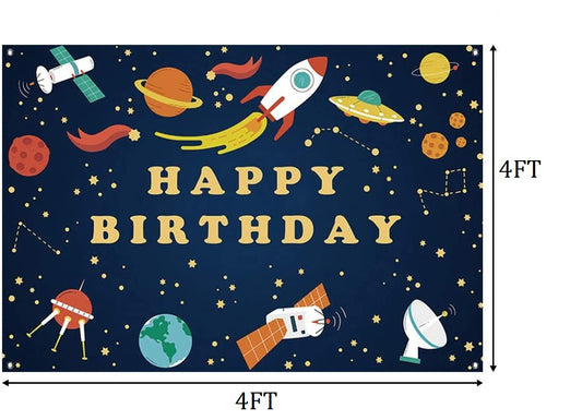 Space Theme Birthday Party Backdrop