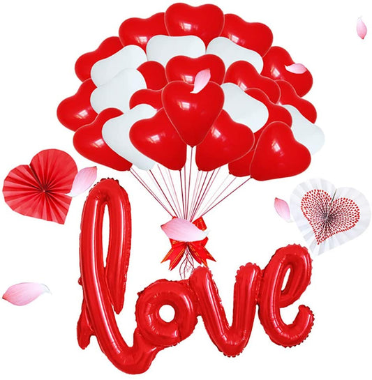 Red Love Foil Balloons For Wedding Bridal Shower Party Decorations Supplies