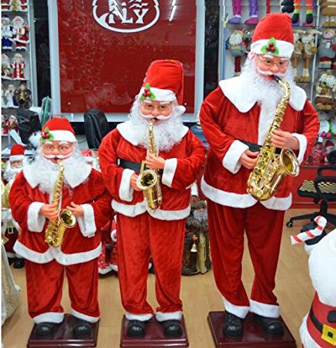 Electric Santa Claus,Dancing Music Electrical Toy Plays The Saxophone,Christmas Ornament - 6ft