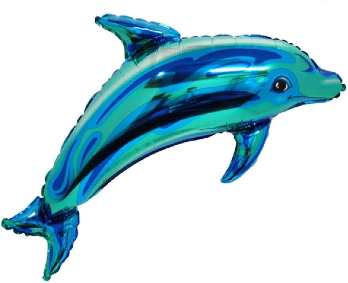 4 Pcs Dolphin/Fish Shape/Shark Foil Balloons With Happy Birthday Foil +50 Blue Balloons For Decoration