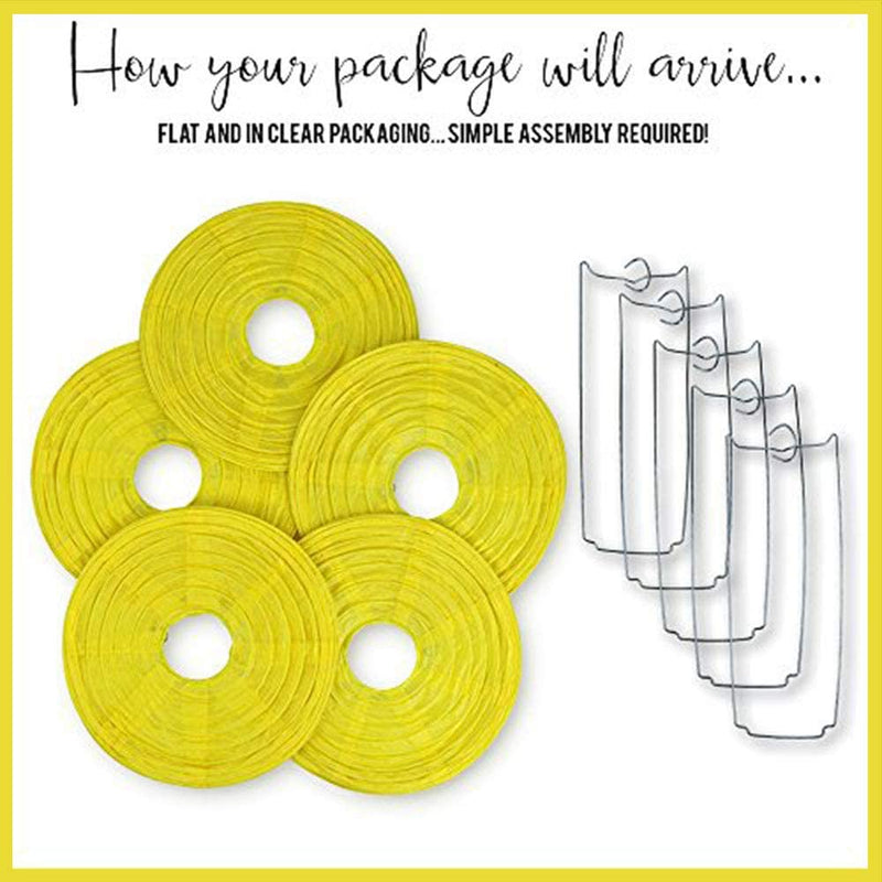 Yellow Paper Lanterns for Birthday Parties, Weddings, Baby Shower And Festivals