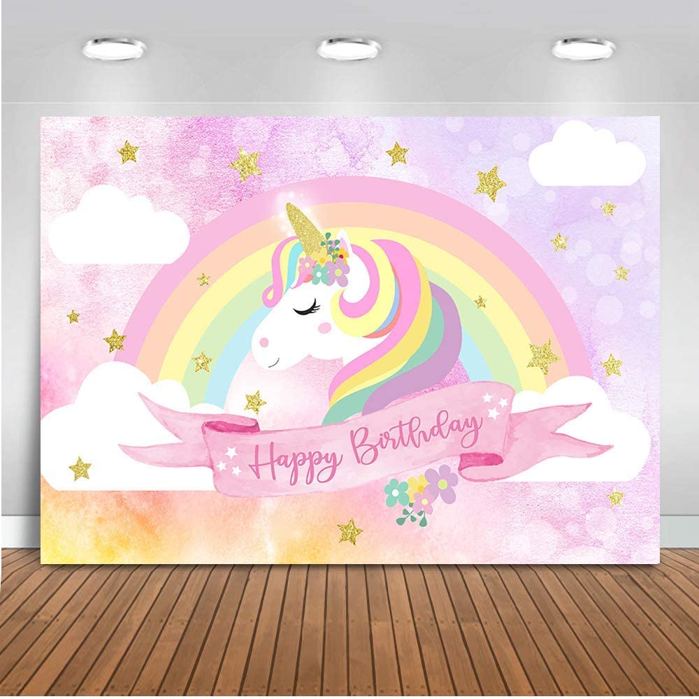 Unicorn Theme Birthday Party Backdrop