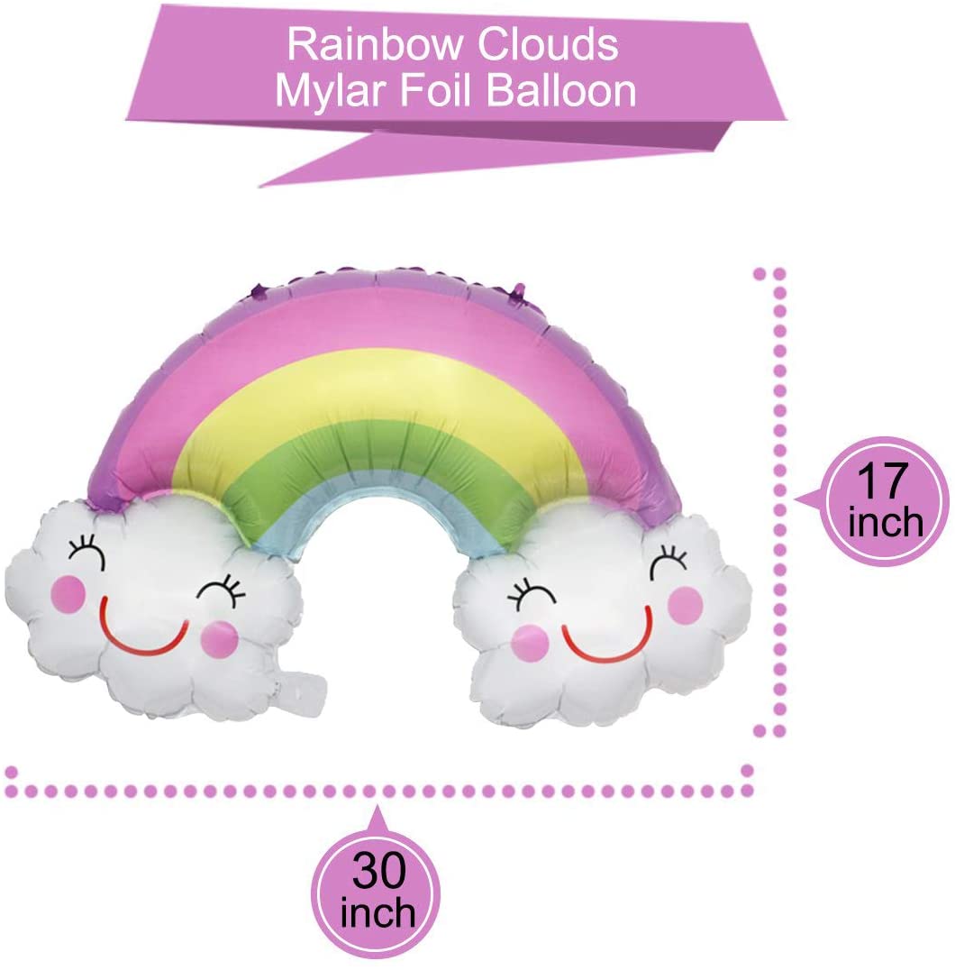 3pc Rainbow Balloons Foil Helium Balloons For Birthday Unicorn , Rainbow & Sunshine Theme