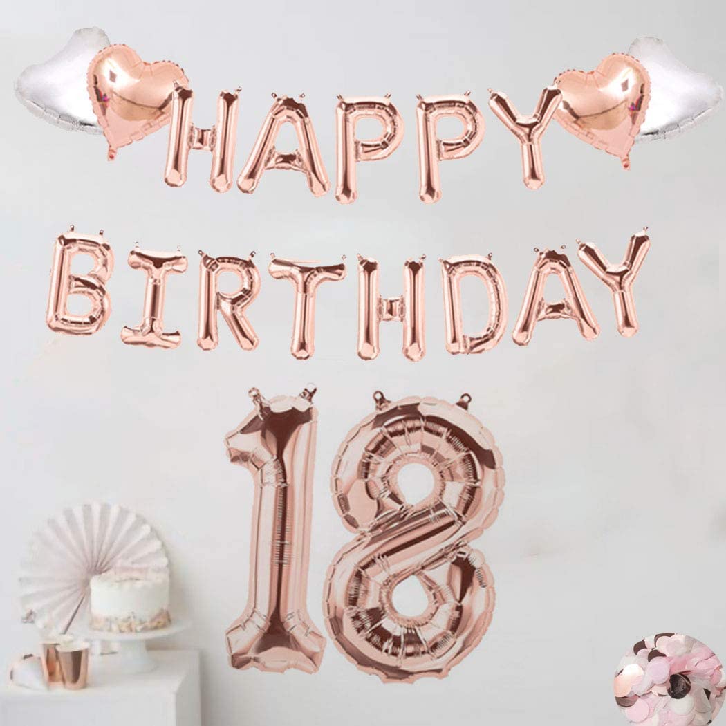 Rose Gold 18th Birthday Party Decorations for Girls