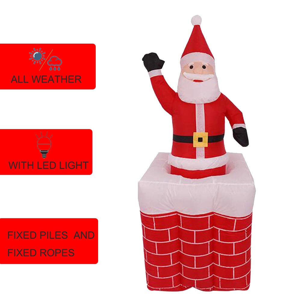 5 Ft Animated Santa Claus Climbing Out Of Chimney Inflatable Home Decorations for Christmas celebrations & decoration