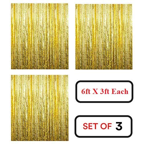 Birthday Decoration Combo For Girls - Pink Banner, Pink, White &Golden Balloons & Fringe Curtain Golden