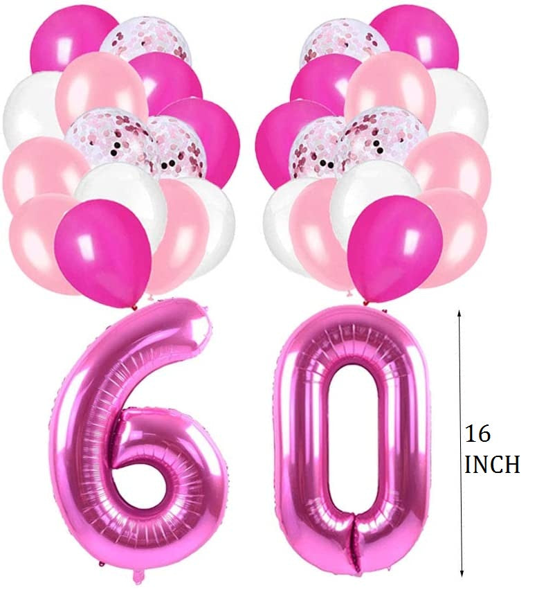 60th Birthday Pink Party Decorations