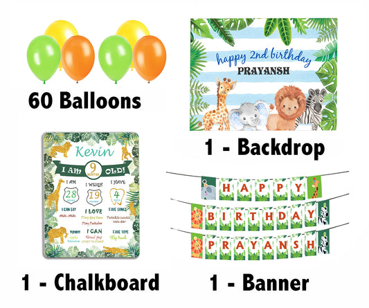 Wild Safari Birthday Party Personalized Complete Kit