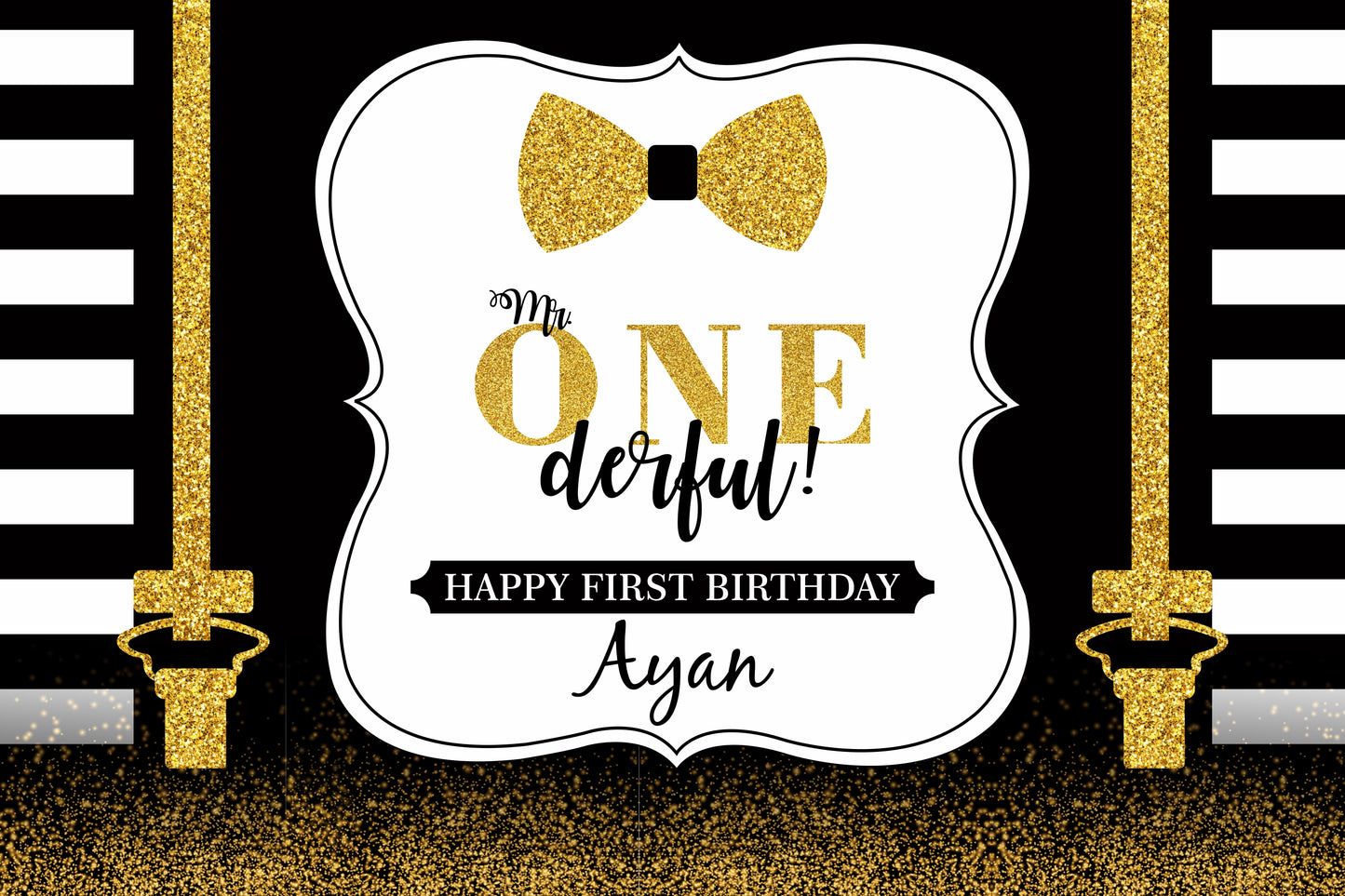 Personalize 1st Birthday Backdrop Banner