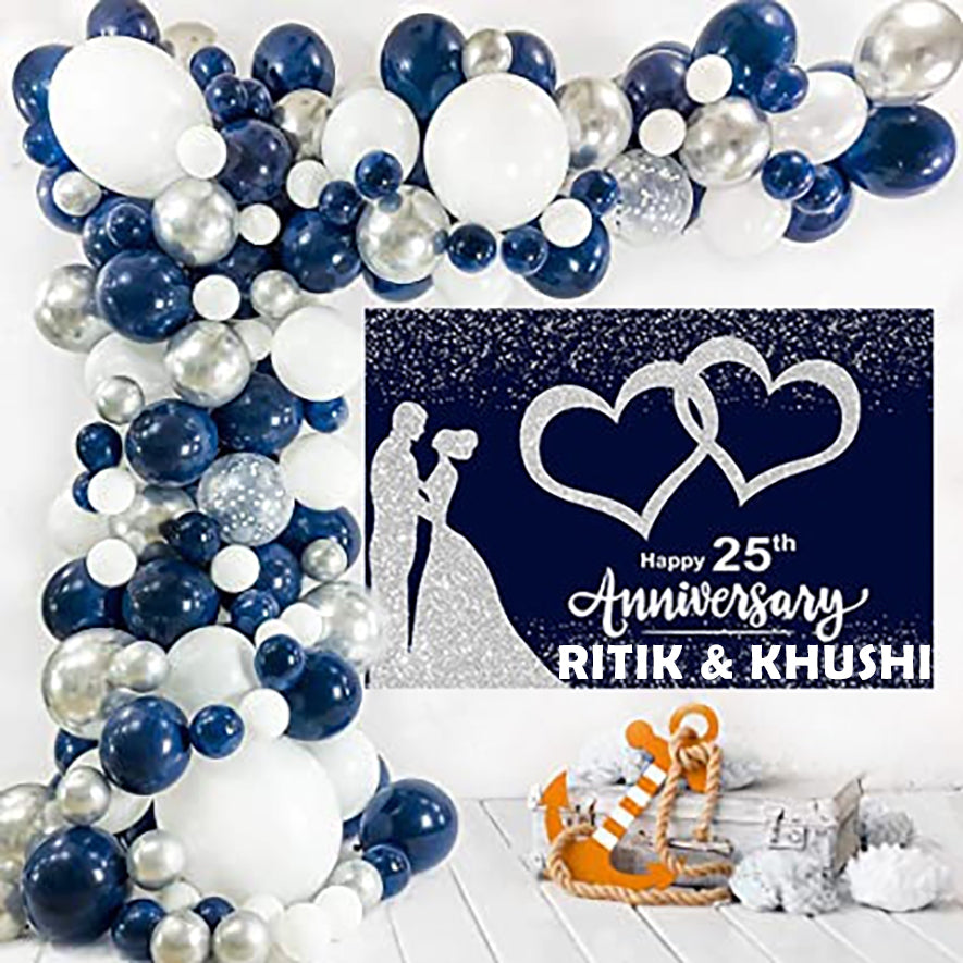 25th Anniversary Backdrop Decoration & Balloons