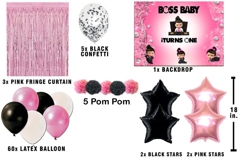 Boss Baby Girl Theme Birthday Party Complete Decoration Kit
