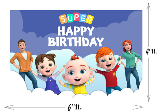 Cocomelon Theme Birthday Party Backdrop