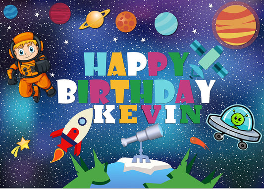 Space Theme Birthday Party Backdrop