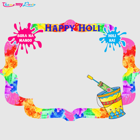 Holi Party Selfie Photo Booth Frame