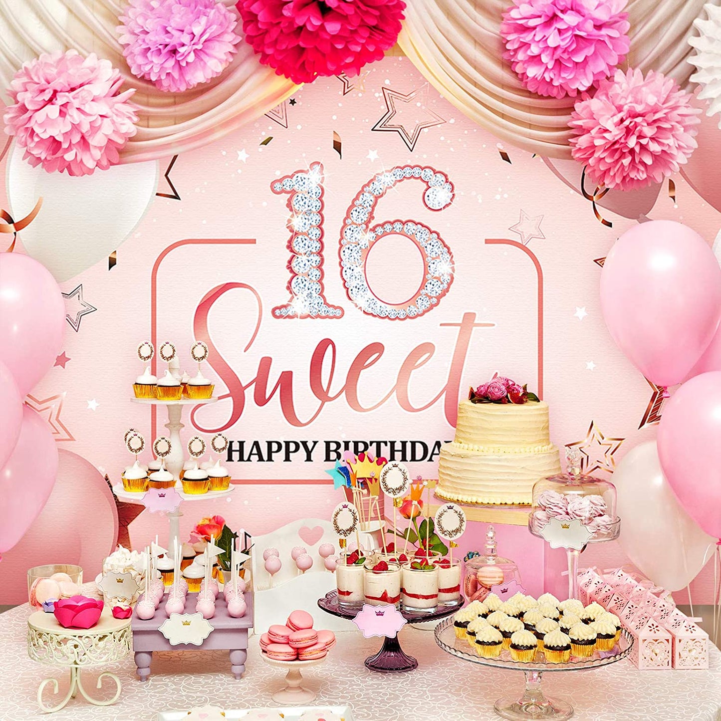16th Birthday Party Backdrop