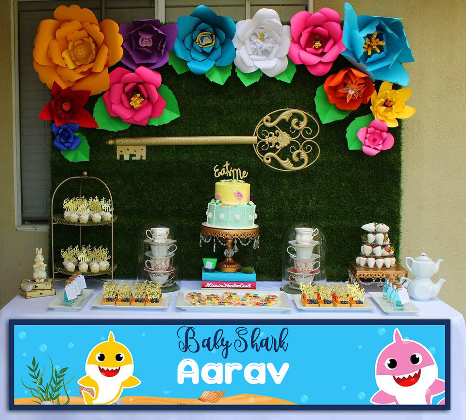 Baby Shark Theme Birthday Long Banner for Decoration