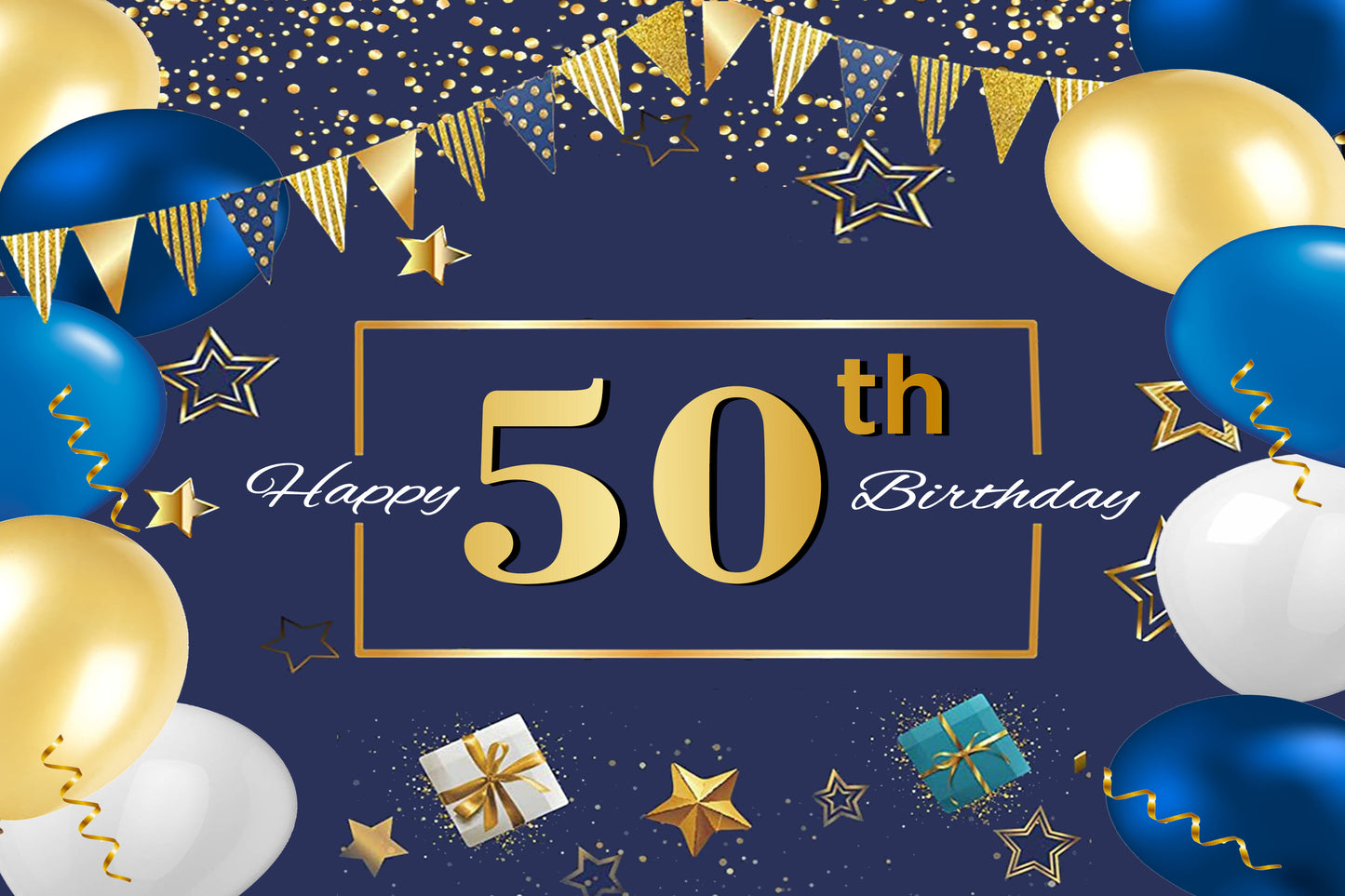 50th Birthday Party Backdrop
