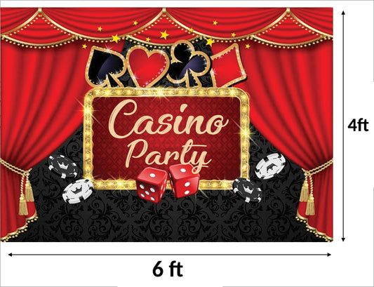 Casino Party Backdrop For Card Party Decoration