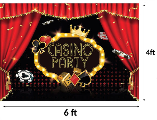 Casino Party Backdrop For Card Party Decoration