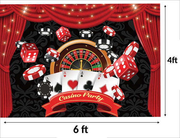 Casino Party Backdrop For Card Party Decoration