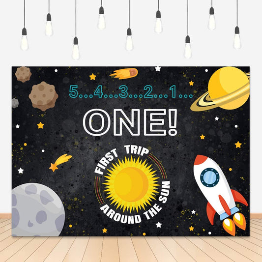 Space Theme Birthday Party Backdrop