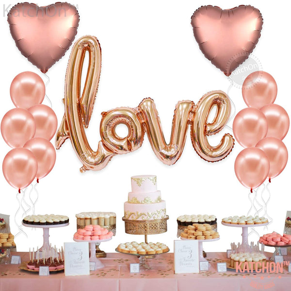 Rose Gold Love Foil Balloon And Latex Balloons Decorations Supplies