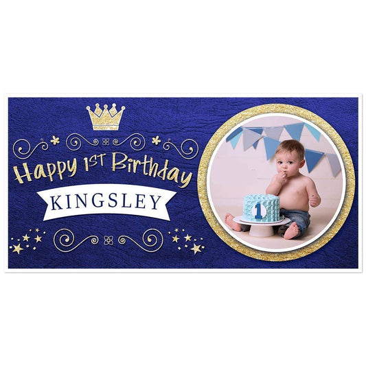 Personalize Prince Birthday Backdrop Banner