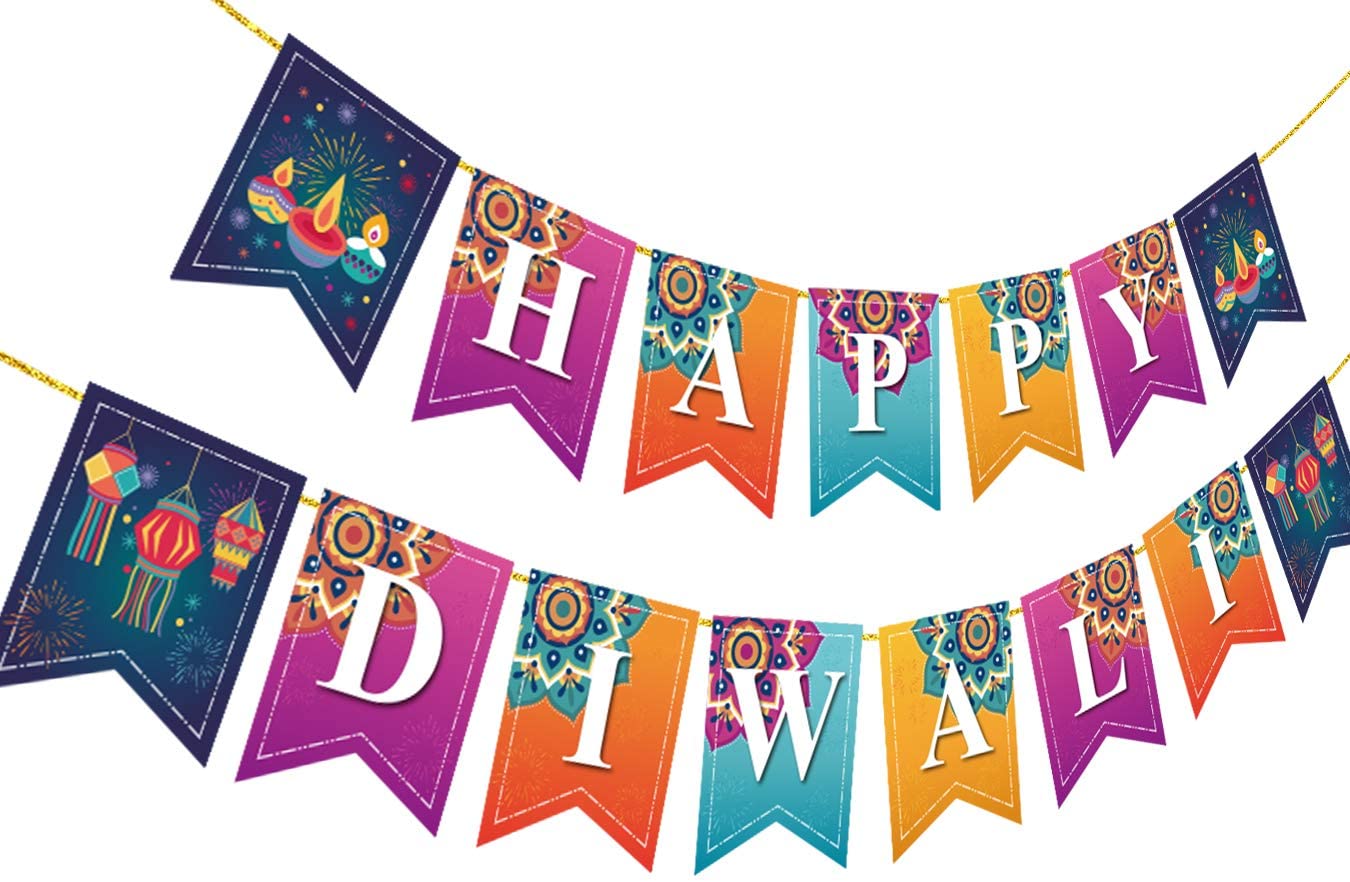 Multi-Color Happy Diwali Banner