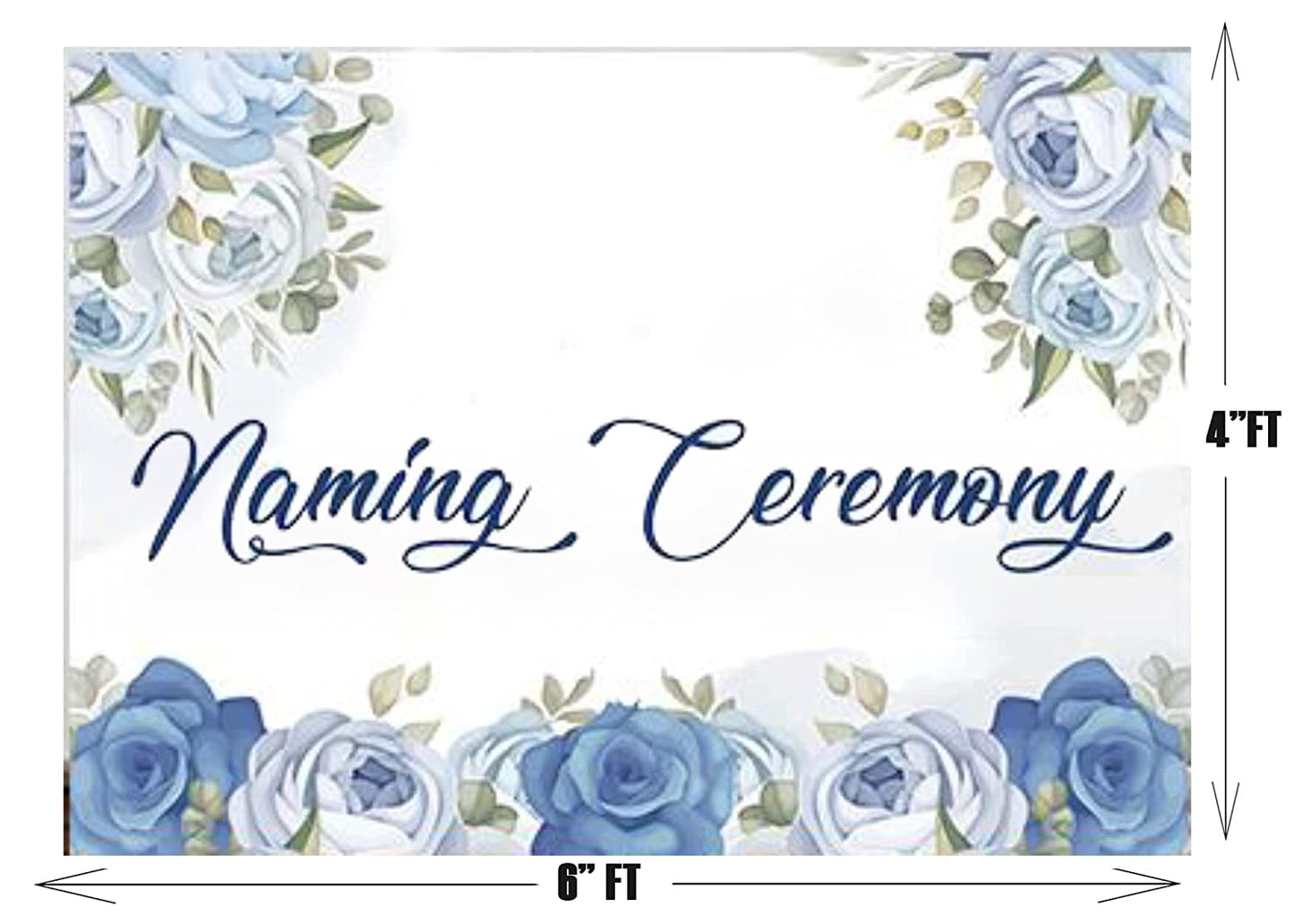Naming Ceremony Floral Theme Boys Backdrop Banner Decoration