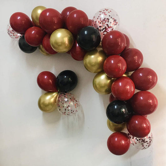 Latex Balloon for Birthday -Red Gold Black and Rose Gold Confetti
