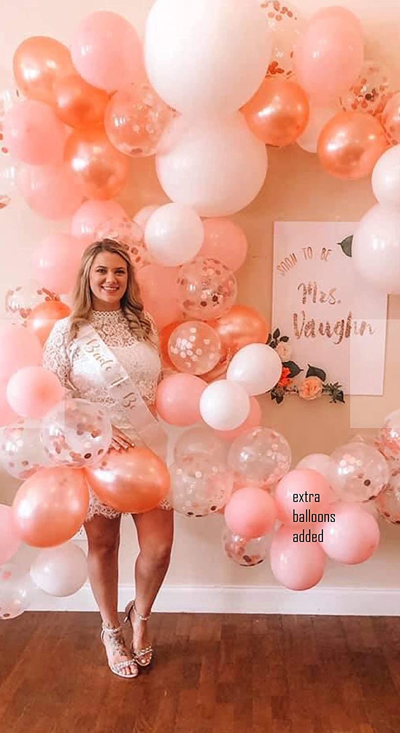 Rose Gold And Confetti Party Balloons-Birthday Parties, Bridal Shower, Baby Shower (Pack of 50)