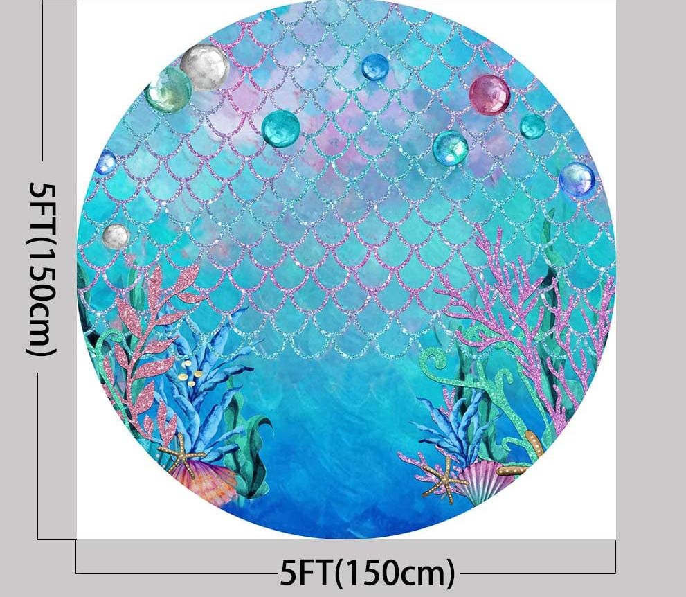 Mermaid Theme Birthday Party Backdrop