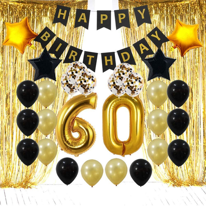 60th Birthday Decorations Gold