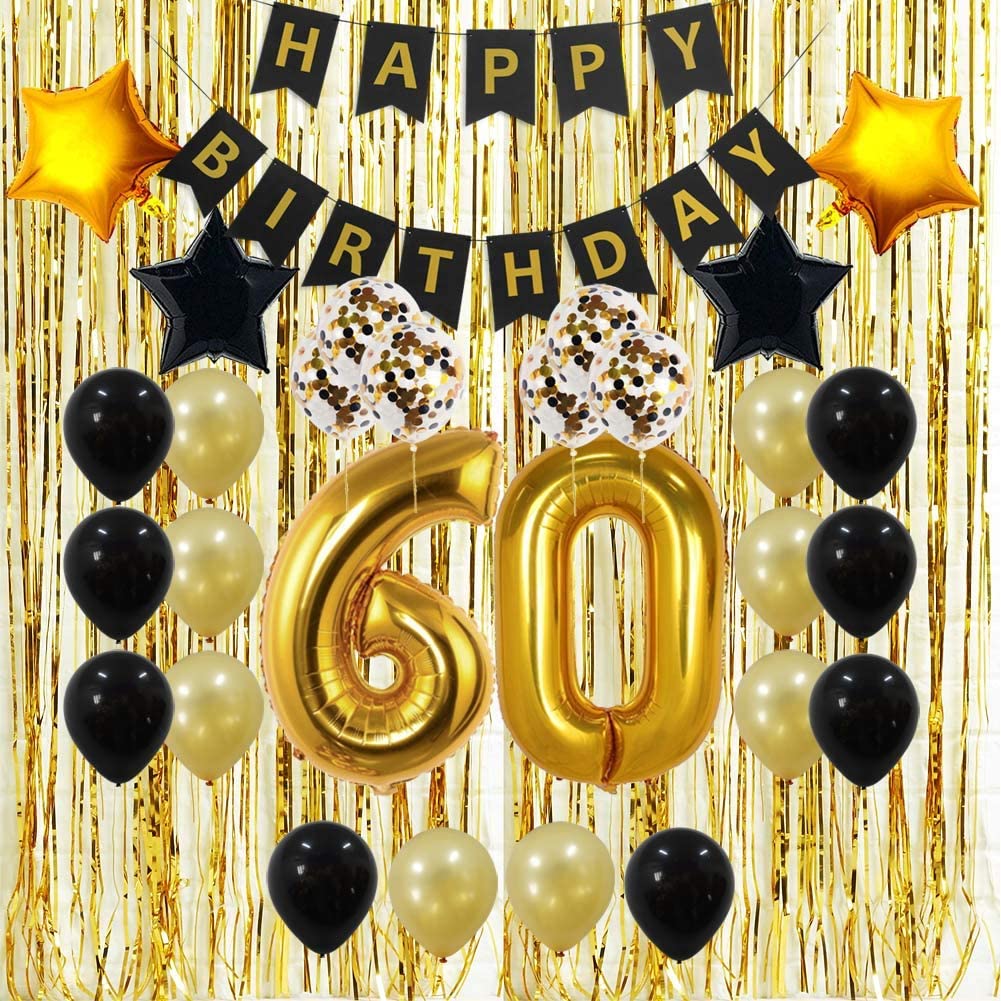 60th Birthday Decorations Gold