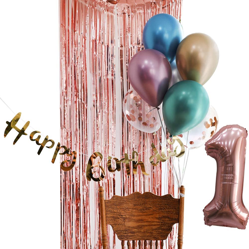 First Birthday Decorations Chrome Balloons