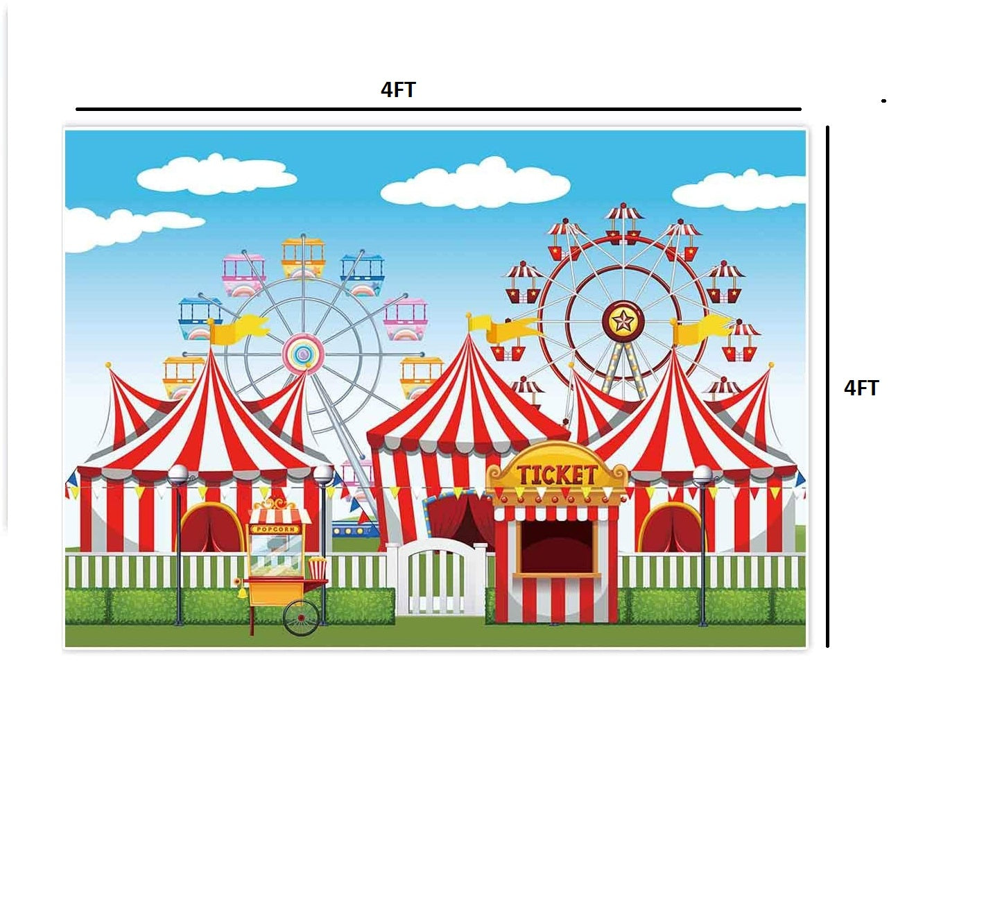 Carnival Theme Birthday Party Backdrop for Decoration